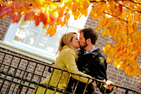 Liz and Colin Kissing Under A Tree